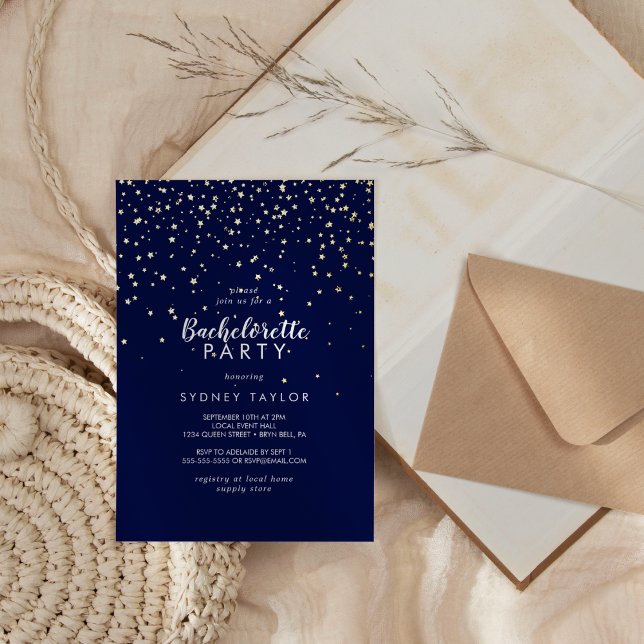 Gold Confetti|Navy Bachelorette Party Gold (Creator Uploaded)