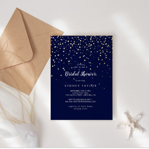 Gold Confetti Navy Bridal Shower Gold