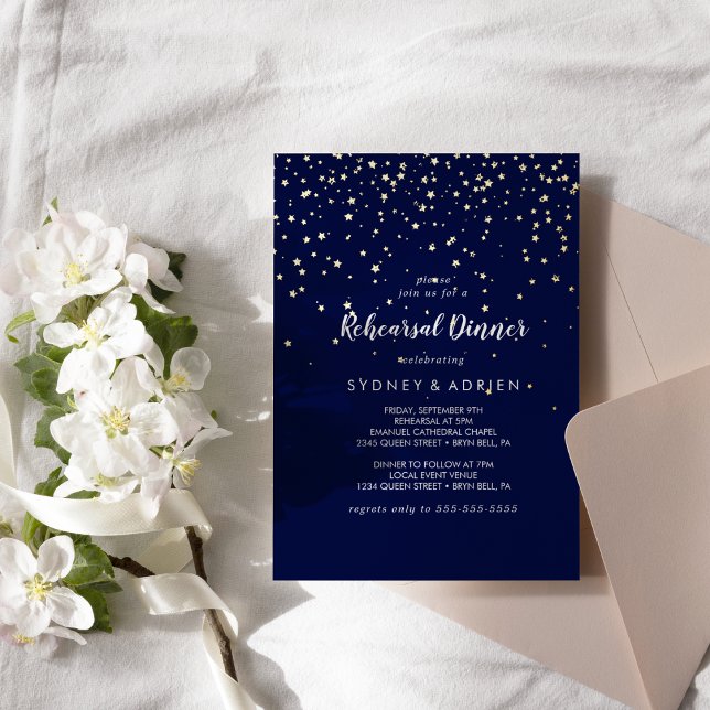 Gold Confetti|Navy Rehearsal Dinner Gold (Creator Uploaded)