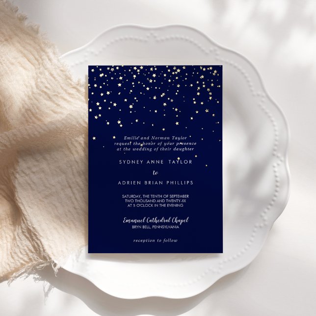 Gold Confetti|Navy Traditional Wedding Gold (Creator Uploaded)
