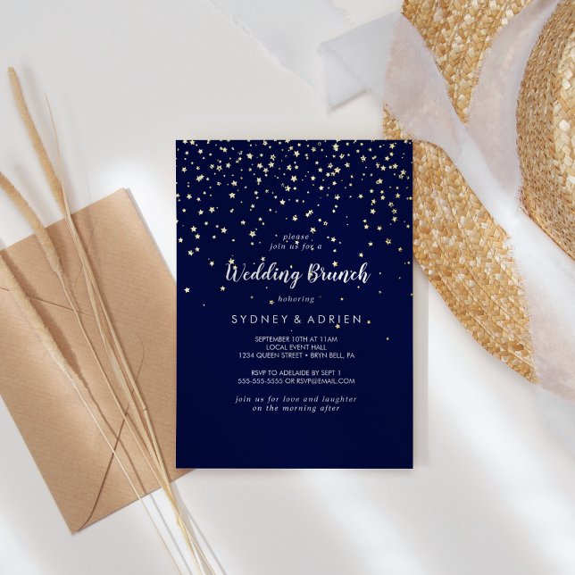 Gold Confetti|Navy Wedding Brunch Gold (Creator Uploaded)
