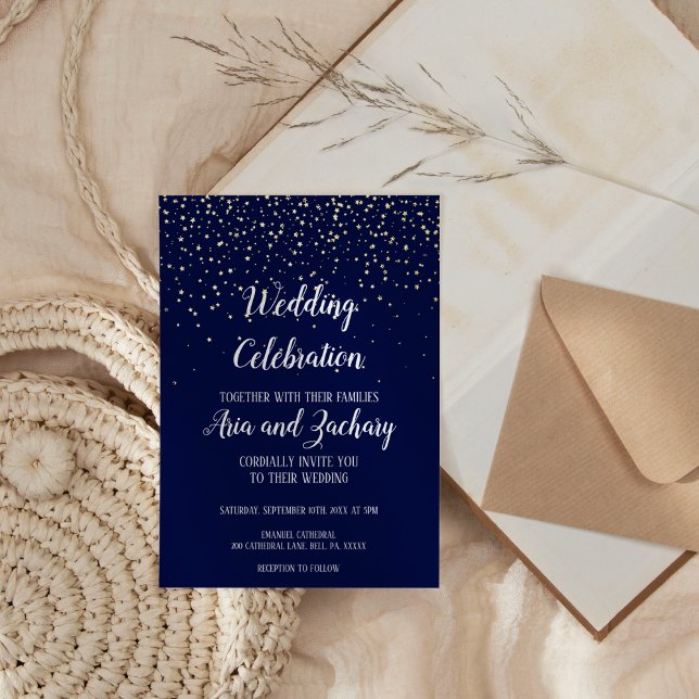 Gold Confetti|Navy Wedding Celebration  (Creator Uploaded)