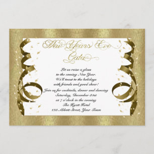 Gold Confetti New Years Eve Party Invitation