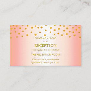 Gold Confetti on Black & Rose Gold Wedding Enclosure Card