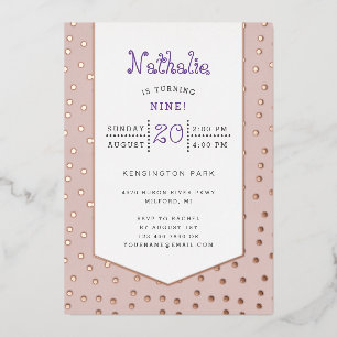 Gold confetti pastel birthday postcard