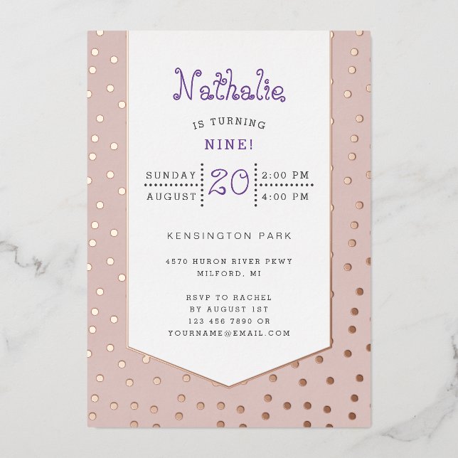 Gold confetti pastel birthday postcard (Front)