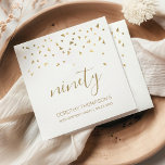 Gold Confetti Personalised 90th Birthday Party Napkin<br><div class="desc">Help them celebrate their 90th birthday in style with this simple but elegant design, featuring faux gold triangular confetti sifting down on the word "ninety" in stylish gold handwriting font. Personalise it with the name of the honoree in gold sans serif font, along with the occasion and date below in...</div>