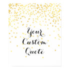 Gold confetti Personalised quote art print custom