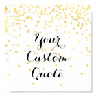 Gold confetti Personalised quote art print custom