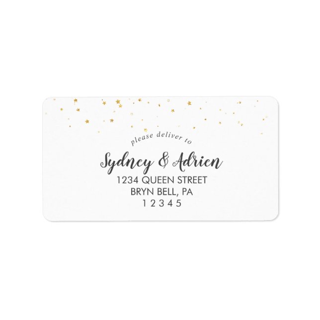 Gold Confetti Return Address Label (Front)