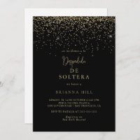 Gold Confetti Script Spanish Bridal Shower   