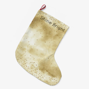Gold Confetti Sparkle Large Christmas Stocking