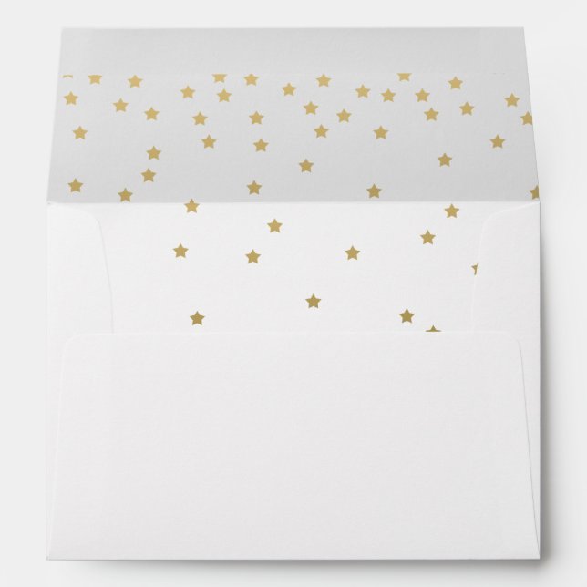 Gold Confetti Stars | Printed Holiday Envelopes (Back (Bottom))