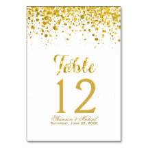Gold Confetti | Table Card
