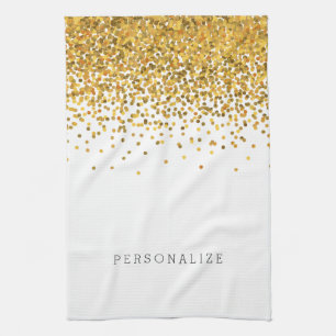 Gold Confetti Tea Towel