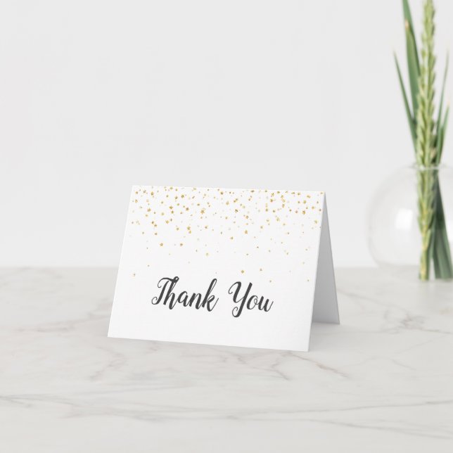 Gold Confetti Thank You Card (Front)