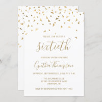 Gold Confetti Triangles 60th Birthday Party