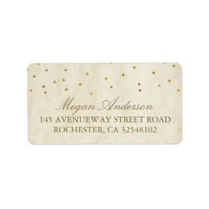 Gold Confetti Vintage Wedding Label