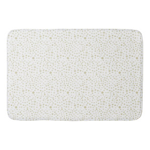 Gold Confetti Watercolor Dots Bath Mat