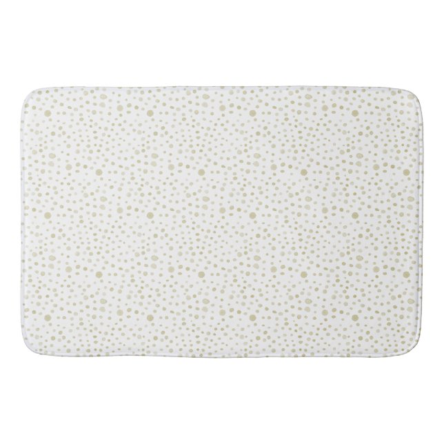 Gold Confetti Watercolor Dots  Bath Mat (Front)