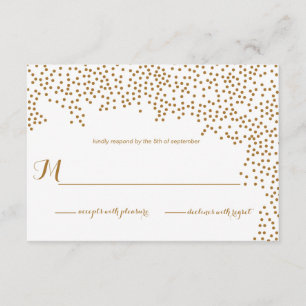 Gold Confetti Wedding Invitation RSVP Card