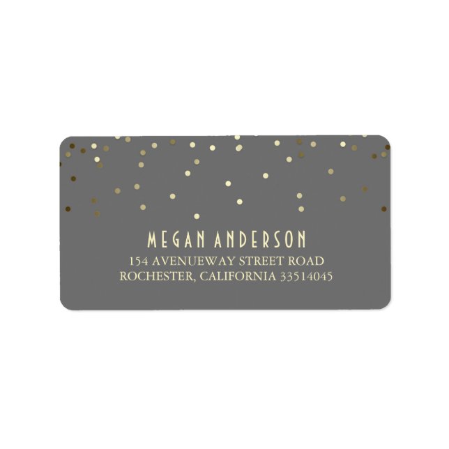 Gold Confetti Wedding Label (Front)