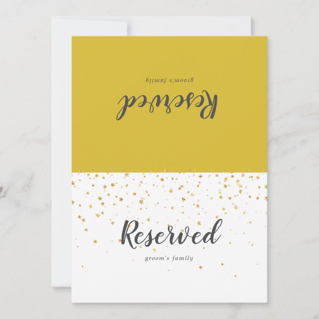 Gold Confetti Wedding Reserved Sign (Front)