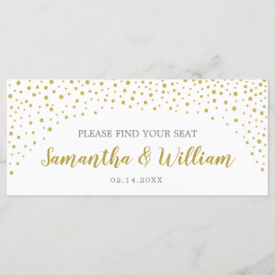 Gold Confetti Wedding Seating Chart Custom Colou Programme