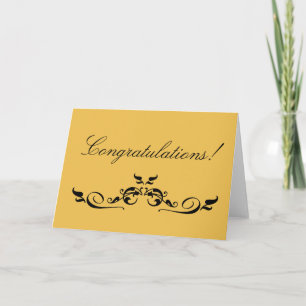 Gold Congratulations With Elegant Emblem Card