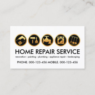 Gold Construction Handyman Tools Business Card
