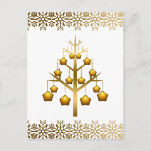 Gold Contemporary Christmas Holiday Postcard