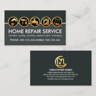 Gold Contractor Tools Contractor Business Card