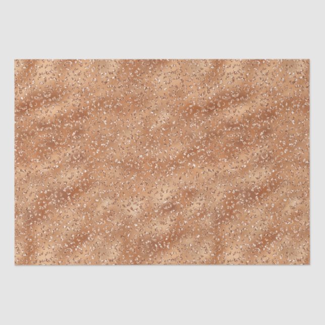 Gold Copper Glitter Leopard Print Tissue Paper (Front)