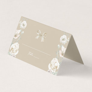 Gold Coquette Bow Floral Wedding Table Number