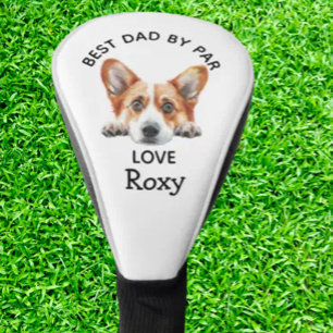 Gold Corgi Peeking Puppy Customise Golf Head Cover
