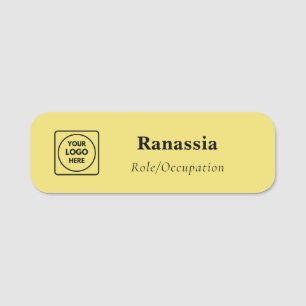 Gold Corporate Logo Branding Modern nametags Name Tag