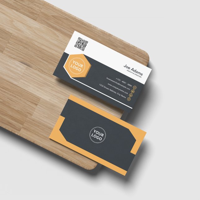 Gold Corporate Professional QR Code Scannable Business Card (Creator Uploaded)