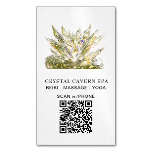 *~* Gold Cosmic Sparkling Magical QR Crystal Magnetic Business Card