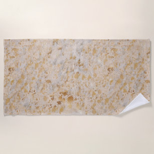 Gold Cowhide Print Metallic Minimal Western Beach Towel