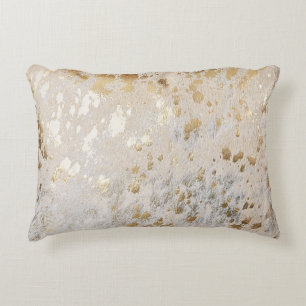Gold Cowhide Print Metallic Placemat Magnetic Fram Decorative Cushion