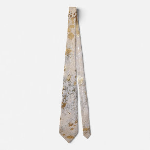 Gold Cowhide Print Metallic   Tie