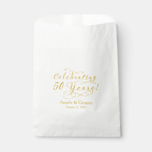 Gold Cream 50 Years 50th Wedding Anniversary Favour Bags