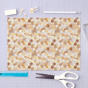 Gold Cream Brown Coin Circles Birthday Tissue Paper