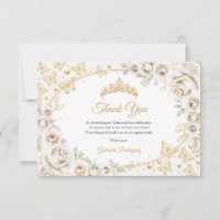 Gold Cream Floral Quinceanera