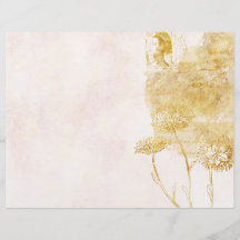 Gold & Cream Floral Scrapbook Paper