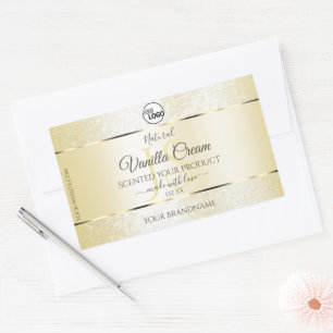 Gold Cream Glitter Product Labels Initials Logo