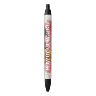 Gold Cream Pink Black Cowgirl Cowhide  Ink Pen