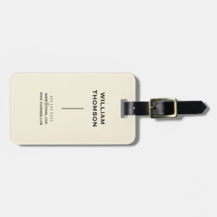 Gold Cream QR Branding Style Luggage Tag