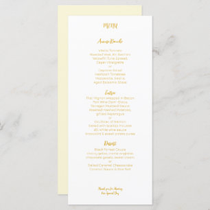 Gold Cream Wedding Menu