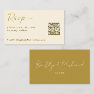 Gold Cream Wedding RSVP Reply Online Card Modern